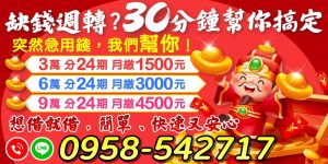 馬上借到錢，缺錢週轉不用煩，30分鐘快速撥款！快速借款解決您的需求！！